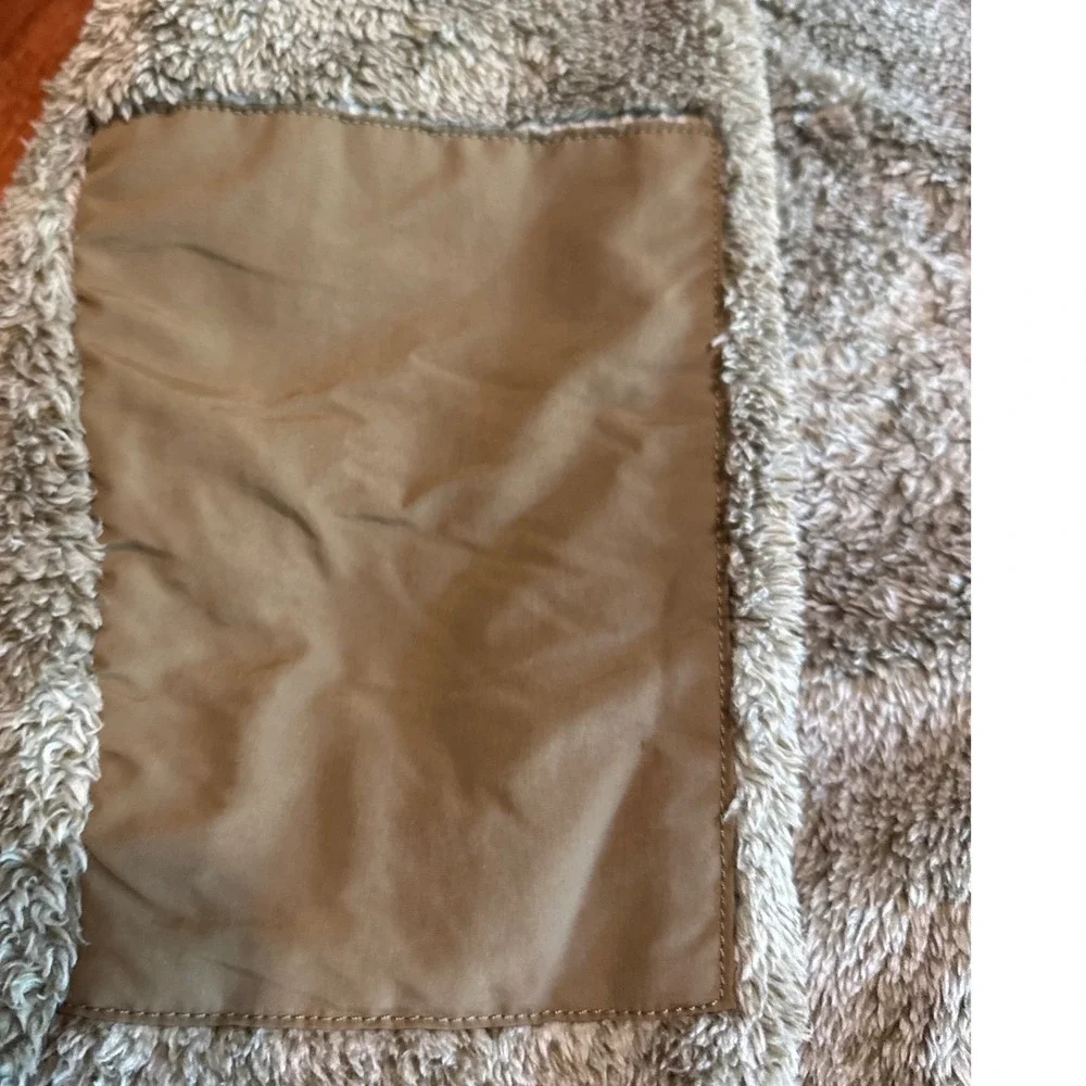 L.L.Bean Hi-Pile Fleece Jacket Mens Large Taupe Excellent‎ Elbow Patch Full Zip